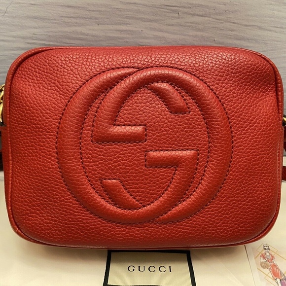 GUCCI Soho Disco Red Leather Crossbody Purse (308364 002123) - Picture 2 of 16